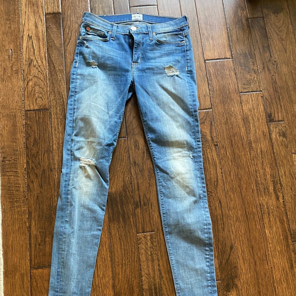 Hudson Midrise Skinny Distressed Denim Size 27